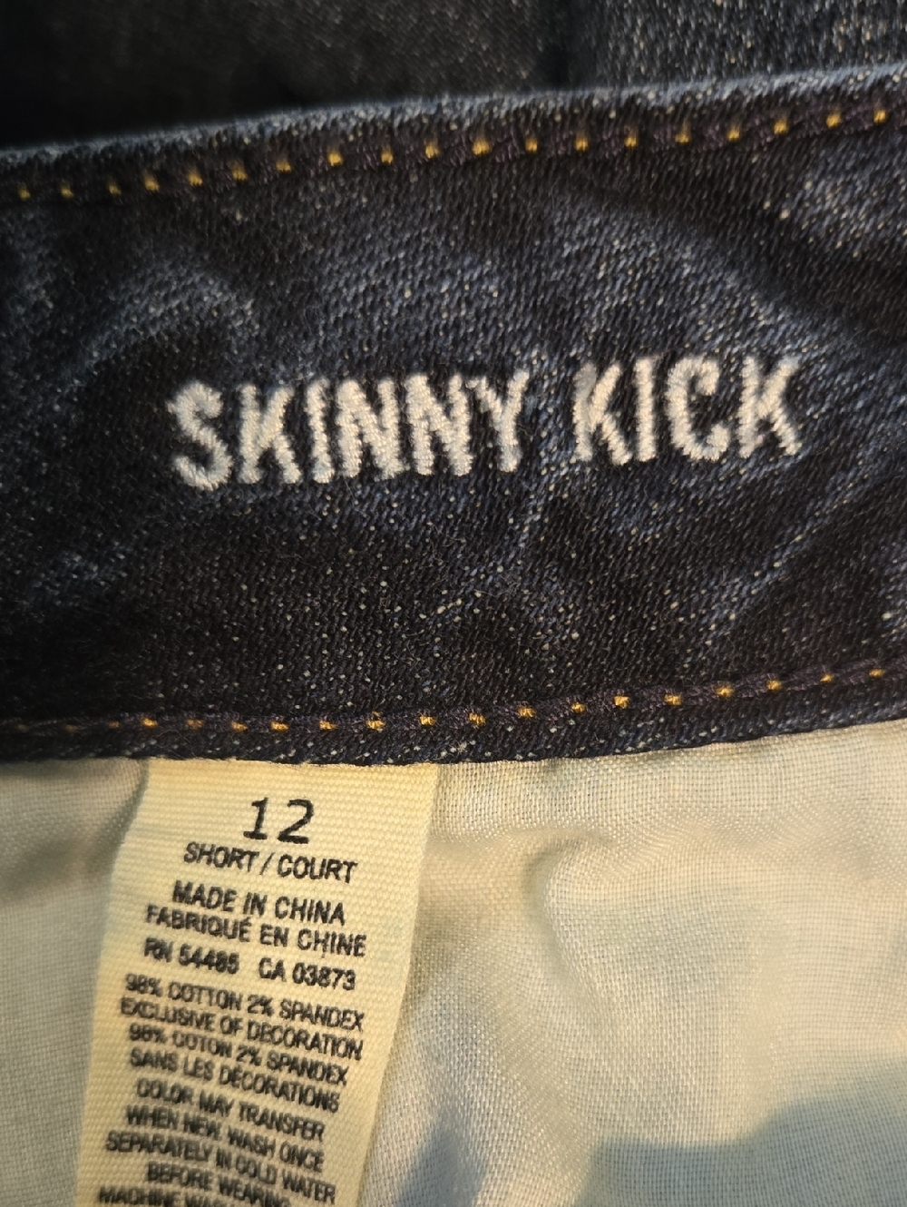 American Eagle Women's Dark Blue Embellished Back-Pocket Skinny Kick Jeans Sz 12 - Picture 8 of 8